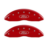 12-20 Ford F-150 MGP 10219SFRDRD 4 Caliper Covers Engraved Front & Rear Oval logo/Ford Red Finish Silver Character